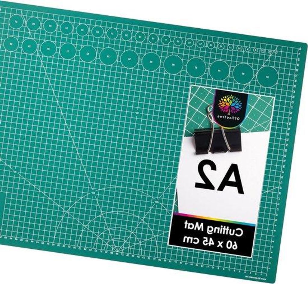 Professionelle PVC-Schneidmat 60 x 45 cm Grün doppelseitig Raster 3-Schichtig recycelbar