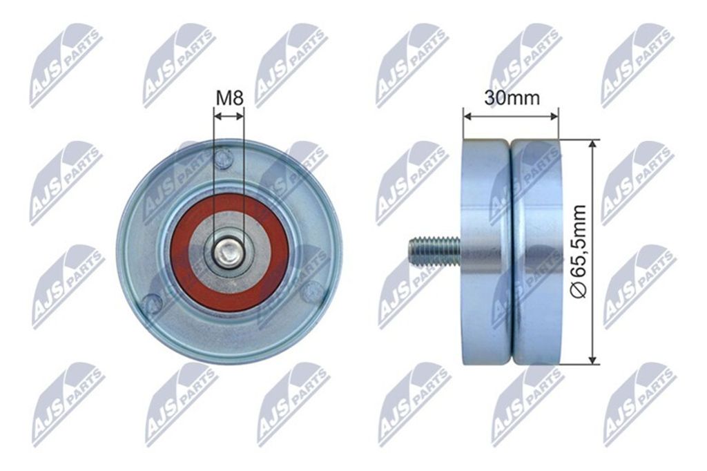 NTY RNK-ME-068 Spannrolle Keilrippenriemen 66mm passend für MERCEDES-BENZ E-Klasse Limousine (W211) C-Klasse Limousine (W203) E-Klasse T-modell (S...