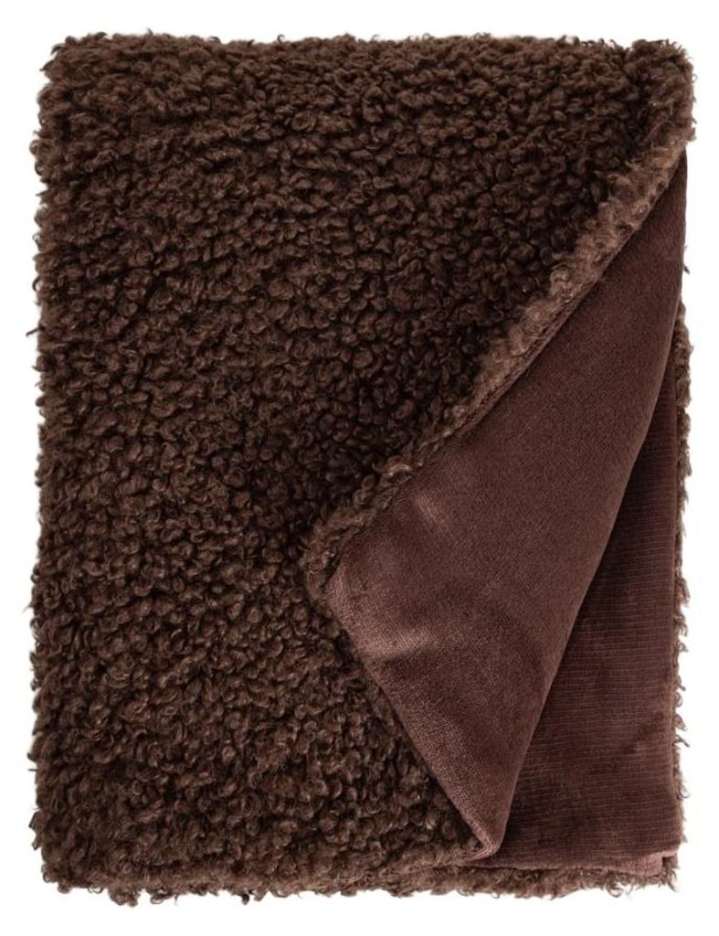 HOMLA SOLANO-Decke in Braun aus Bouclé-Stoff mit Produktbild 