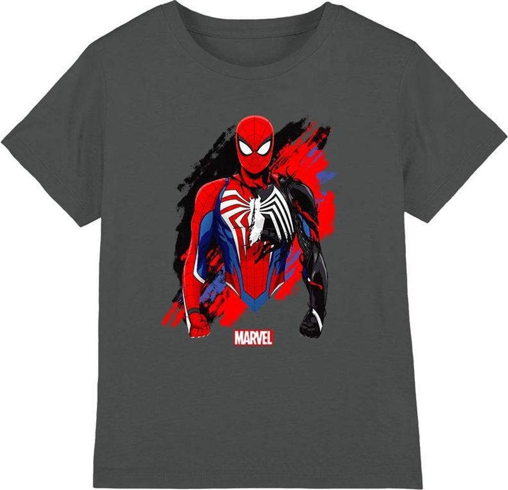 Spider-Man - "Symbiote" T-Shirt für Kinder TV3936 (152-158) (Holzkohle)