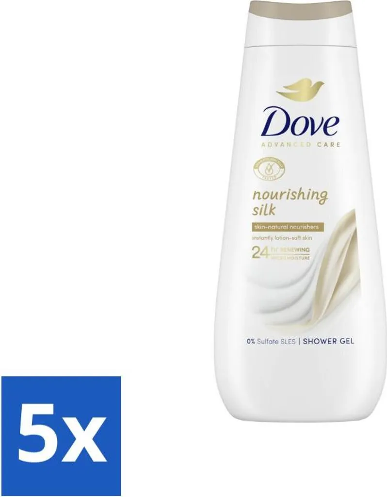 Dove Crema Doccia Seta Nutriente 400ml - Set 5 Pezzi - Offerta Risparmio