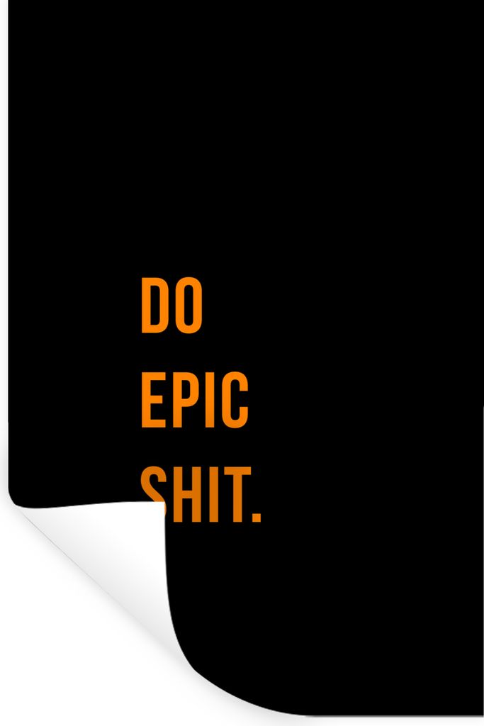 MuchoWow Wandtattoo Wandsticker Wandaufkleber Zitate - Epischen Scheiß machen - Orange - Schwarz 20x30 cm Selbstklebend und Repositionierbar - S...