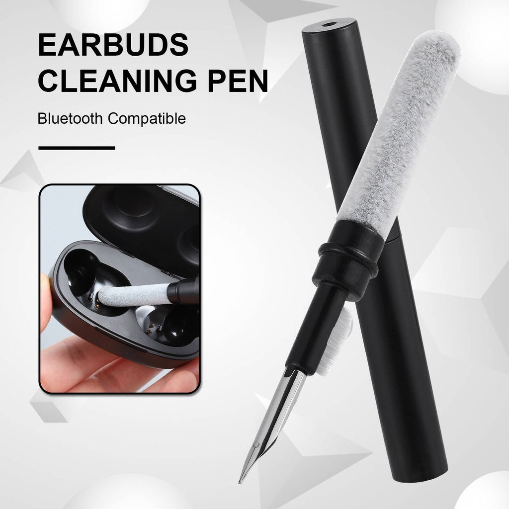 Reinigungsstift für Bluetooth Ohrhörer Schwarz, 3 In 1 Ohrhörer Reinigungsstift Air Care Cleaning Kit Multifunktional Kompatibel für Airpods 1 ...