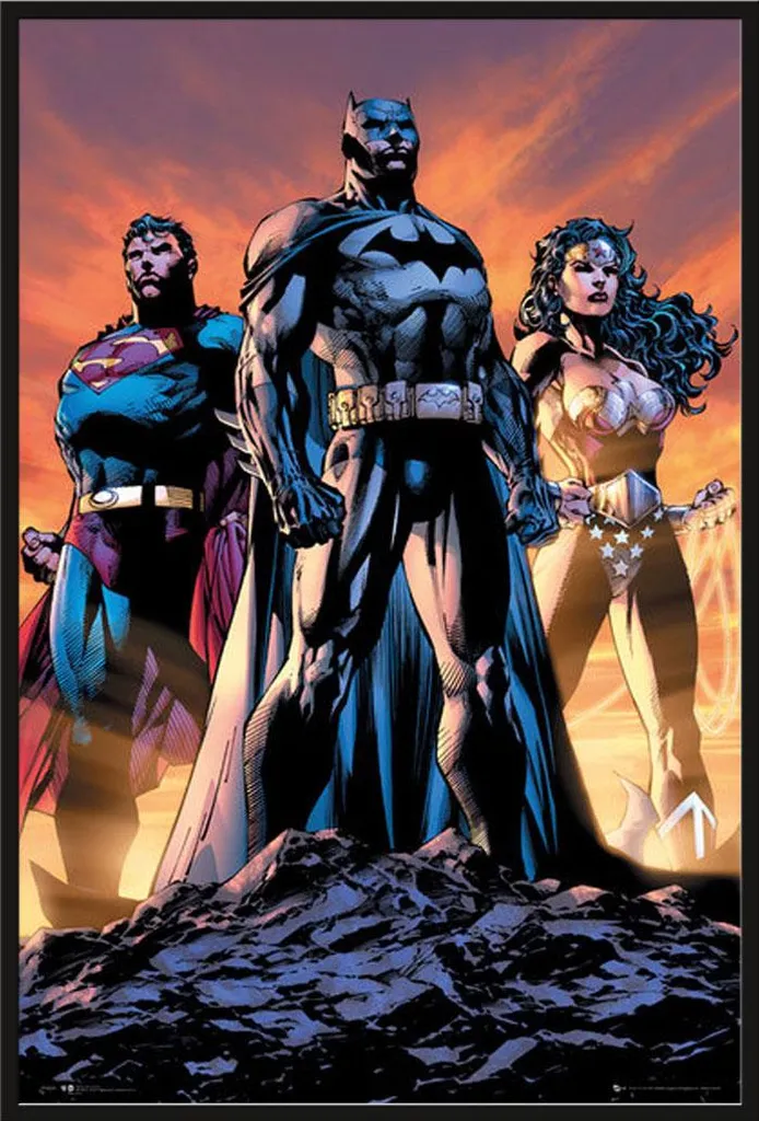 Affiche Justice League protégée sous Cadre Shinsuke Noir Vitre Acrylique