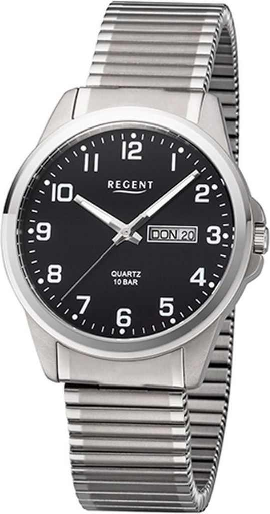 Regent Herren-Uhr Analog Quarz Titan Zug-Armband 40 mm F-1199