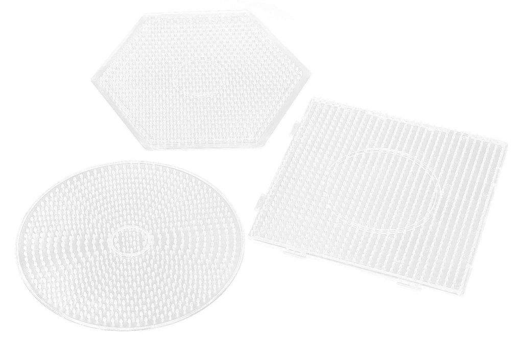 3 Stück Kunststoff-Perlenbretter, Sicherungs-Stecktafeln, Kinder-Bastelschablone, quadratisch, rund, sechskant, 5 mm groß