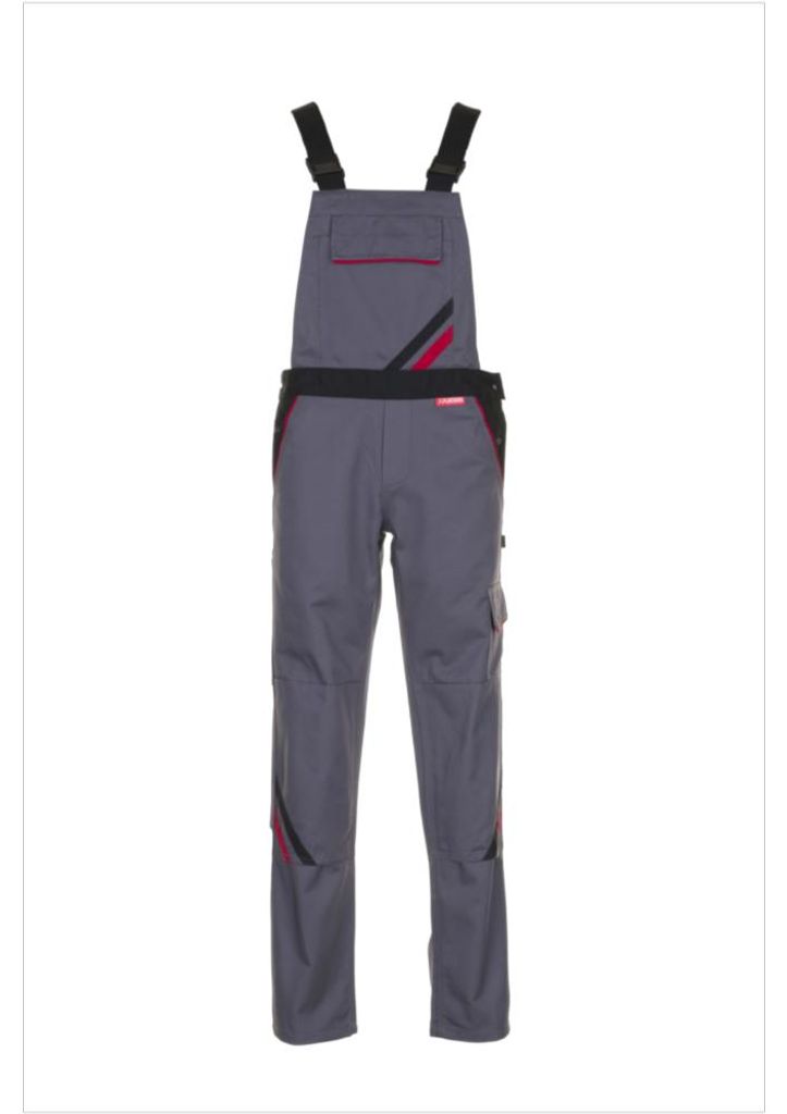 Planam  Highline Damen Latzhose schiefer/schwarz/rot Gr. Produktbild 