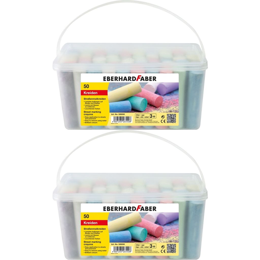 Eberhard Faber 526550 - Straßenmalkreide, 50er Eimer (50er Eimer | Doppelpack)