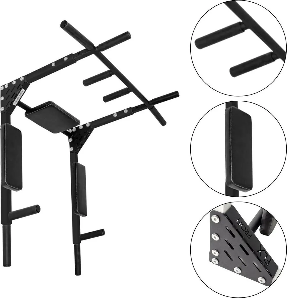 Barre de traction fixe murale en acier noir pour exercices de poids de corps