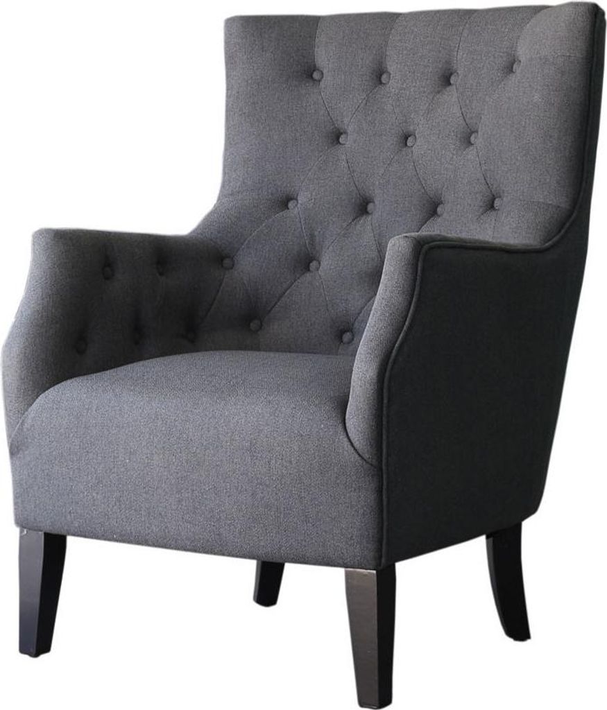 Poltrona scandinava "Duchesse" in tessuto - grigio Immagine del prodotto 