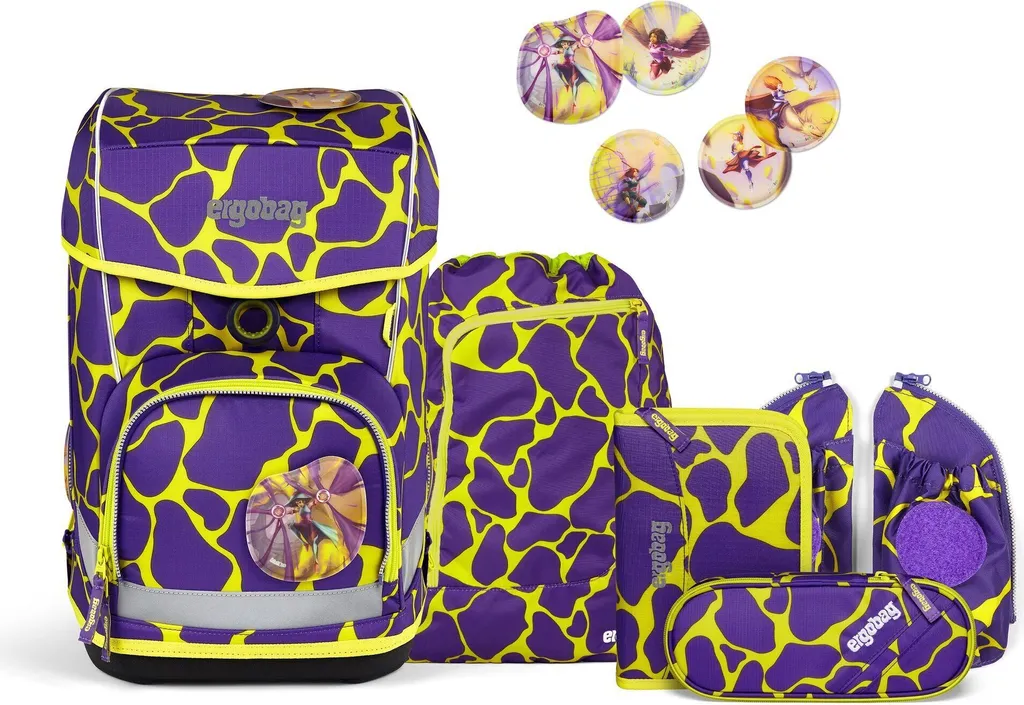 ergobag Cubo Light Lumi-Edition Set 6 pièces SuBärkraft - Cartable Violet