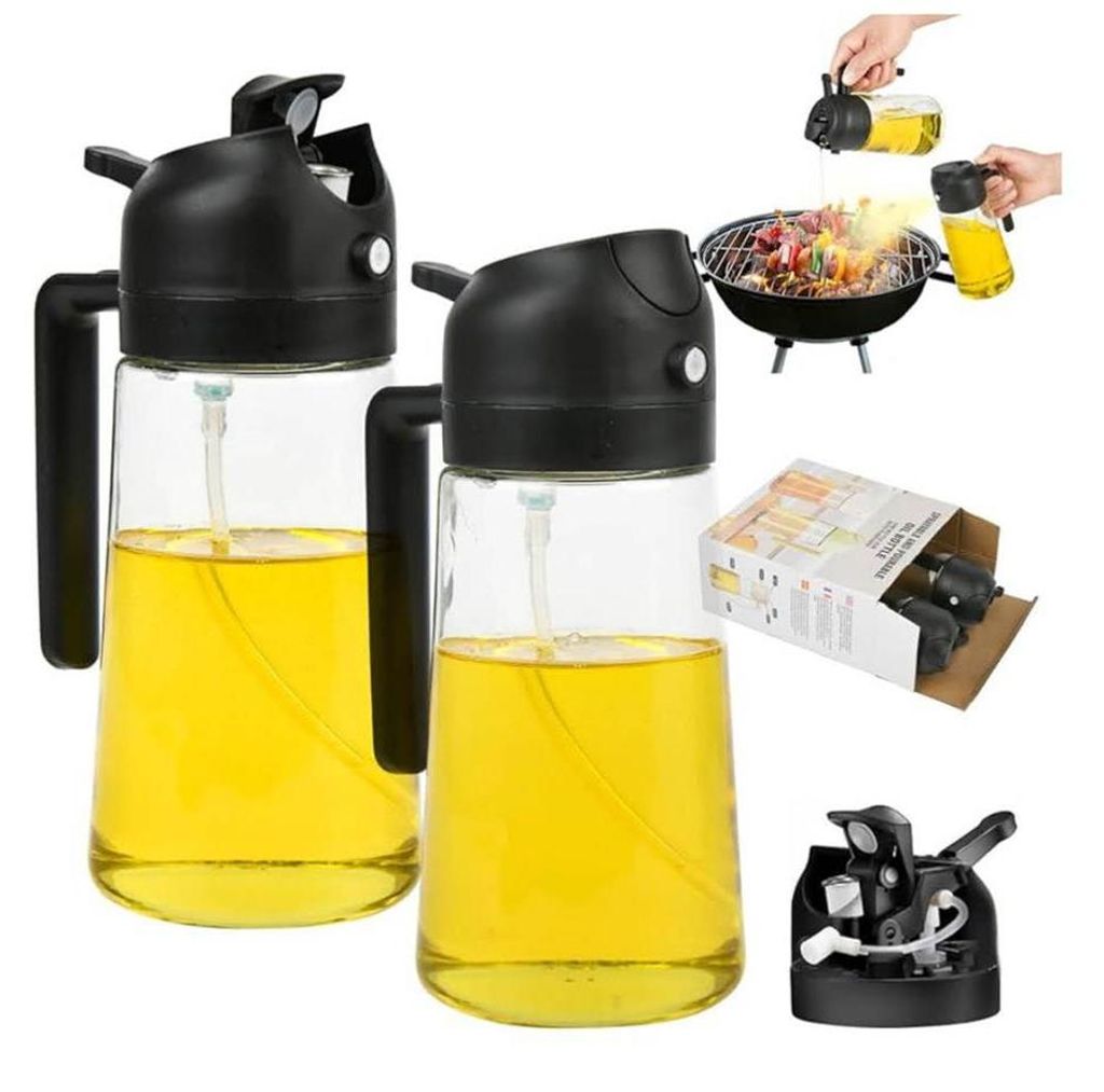 EnthuLove dosatore d'olio 2 in 1, 470 ml, spruzzatore Immagine del prodotto 