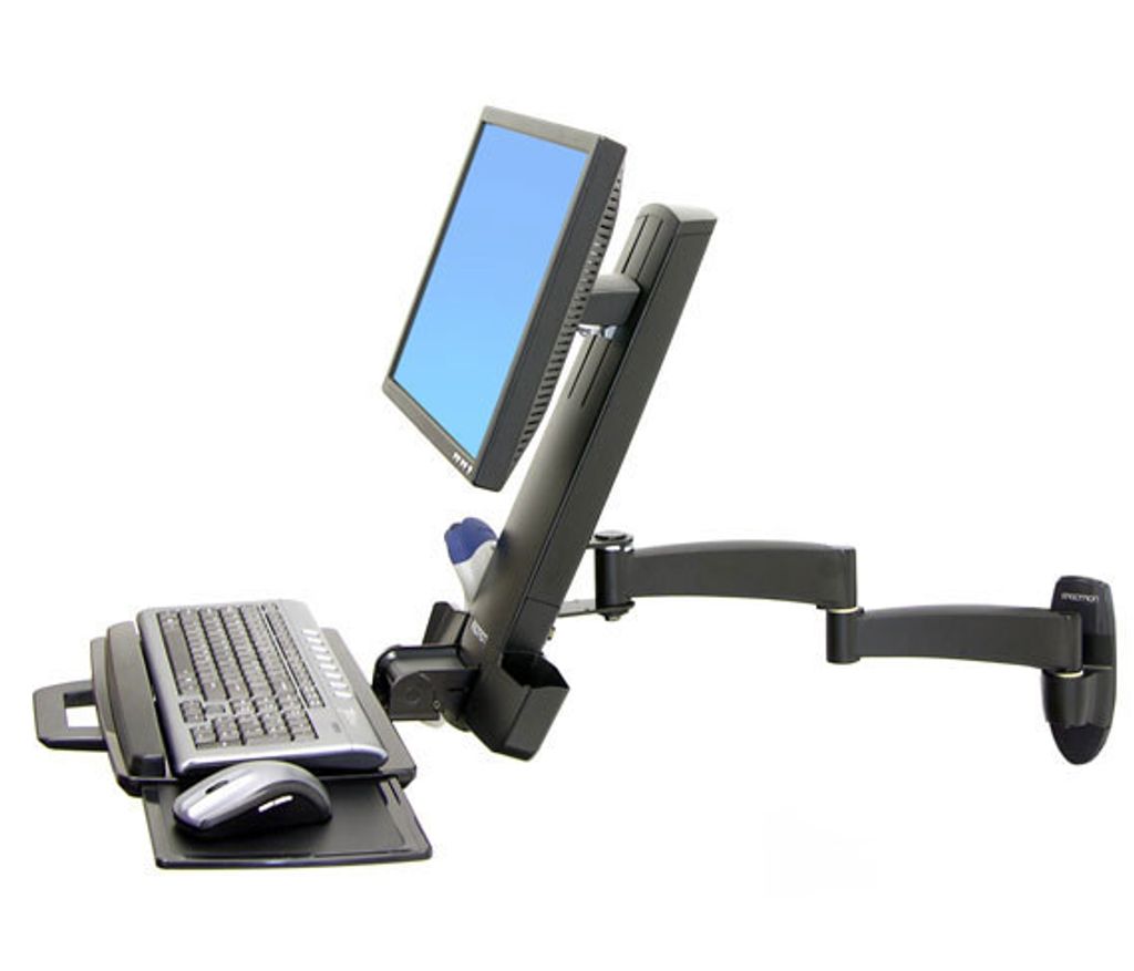 Ergotron 200 Series - Befestigungskit (Gelenkarm, Barcode-Scanner-Halter, Tastaturablage mit linker/rechter Mausablage) - für LCD-Display / PC-Aus...