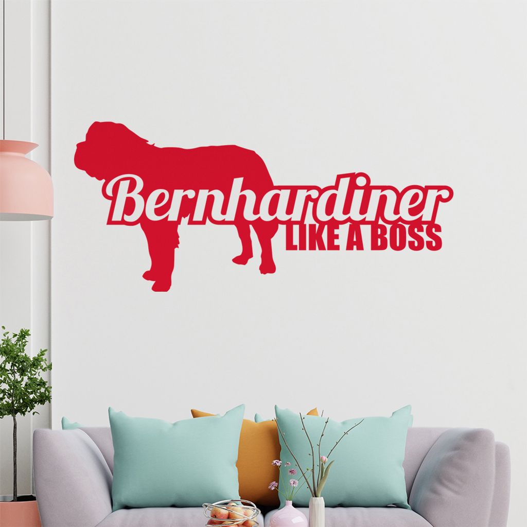KIWISTAR Bernhardiner Like a Boss grosser Hund Wandtattoo in 6 Größen - Wandaufkleber Wall Sticker - Dekoration, Küche, Wohnzimmer, Schlafzimmer...