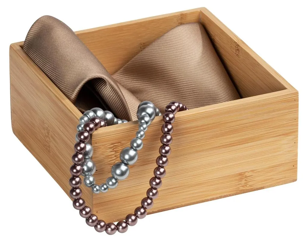 Organisateur de tiroir Terra M en bambou naturel - Boîte de rangement 15 cm