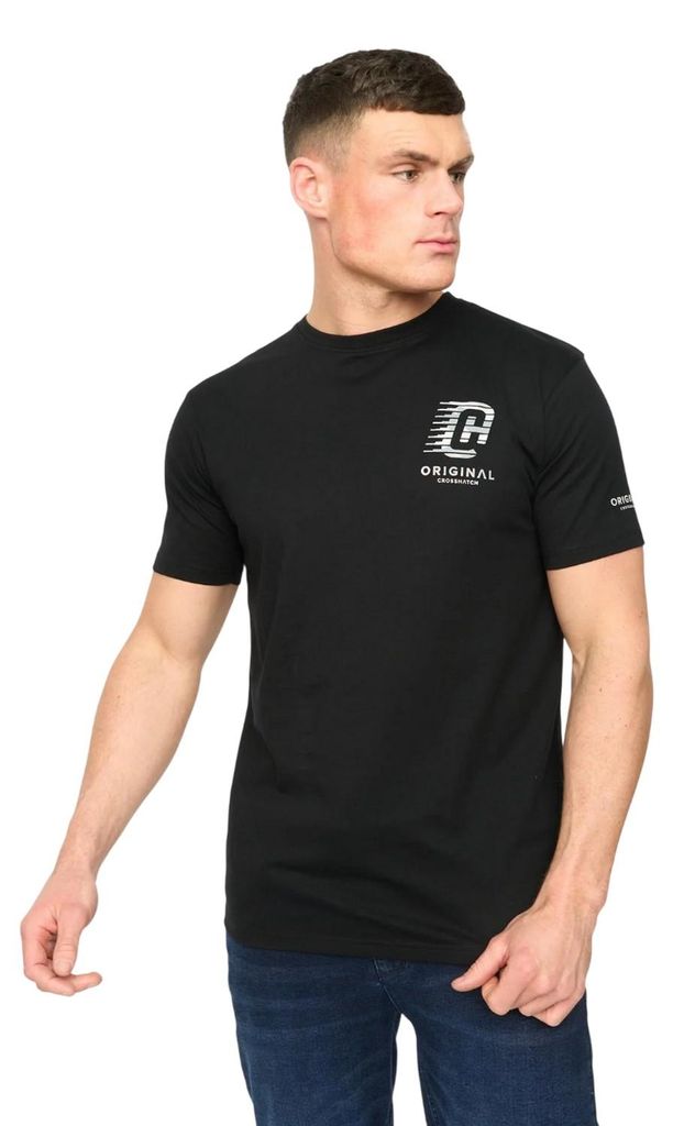 Crosshatch - "Winchamp" T-Shirt für Herren BG2437 (M) (Schwarz)