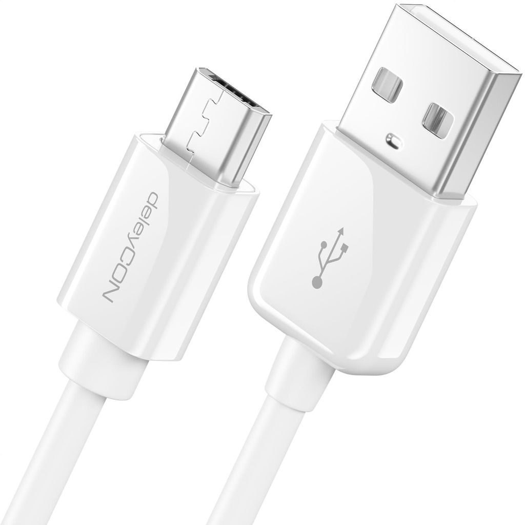 deleyCON 5m Micro USB Ladekabel Datenkabel - Weiß Produktbild 