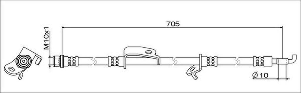 METZGER 4111519 Bremsschlauch Vorne Links für TOYOTA RAV 4 IV (ZSA4, ALA4) für LEXUS NX (ZGZ1, AGZ1, AYZ1)