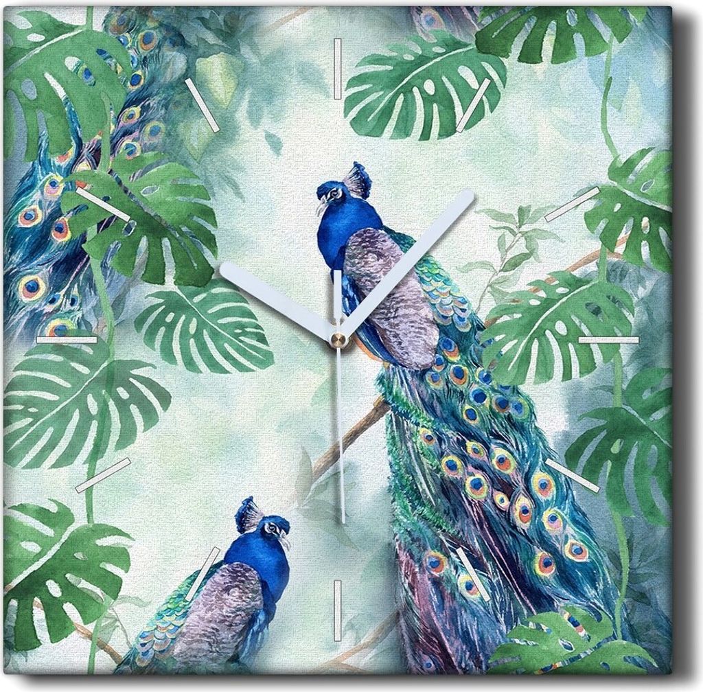 Coloray Hodiny Unikátní 30x30 cm Tiché hodiny Pro obývací pokoj a kuchyň Nástěnné hodiny Plátno Černé ručičky hodin - Zweig opouští...