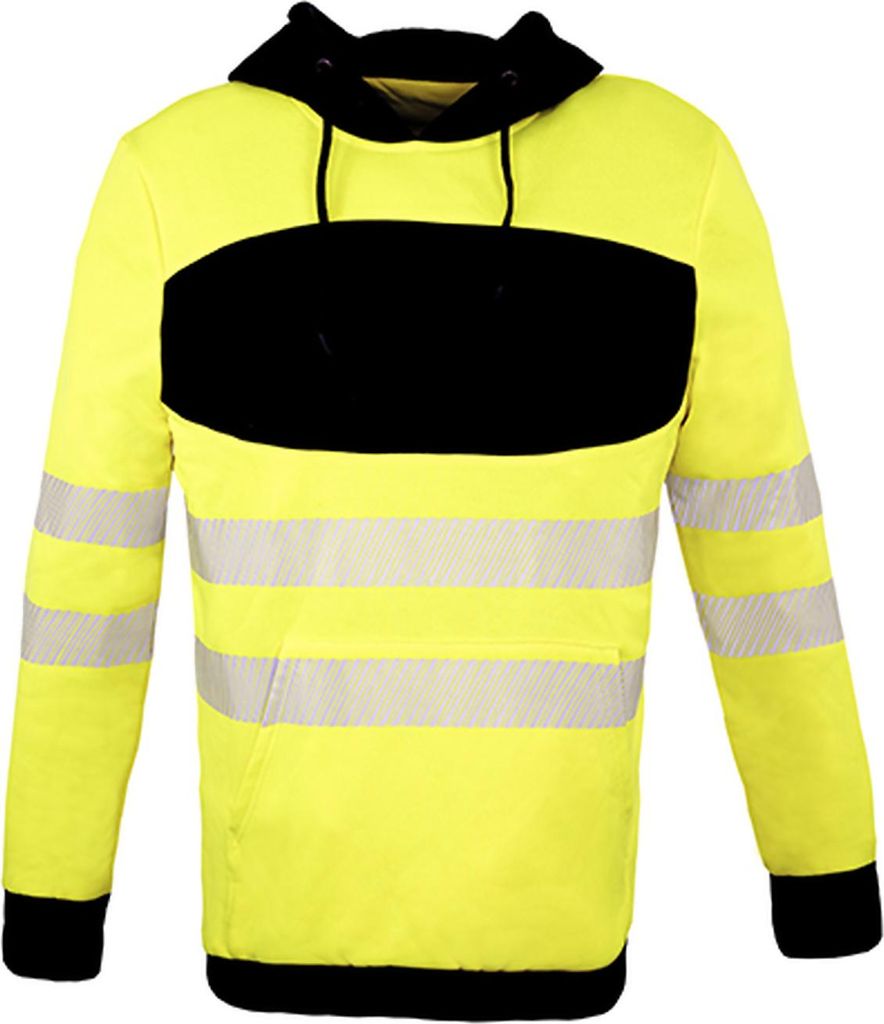 Korntex EOSHO | EOS Hi-Vis Workwear Arbeitspullover mit Kapuze - Farbe: Signal Yellow/Black - Größe: 5XL