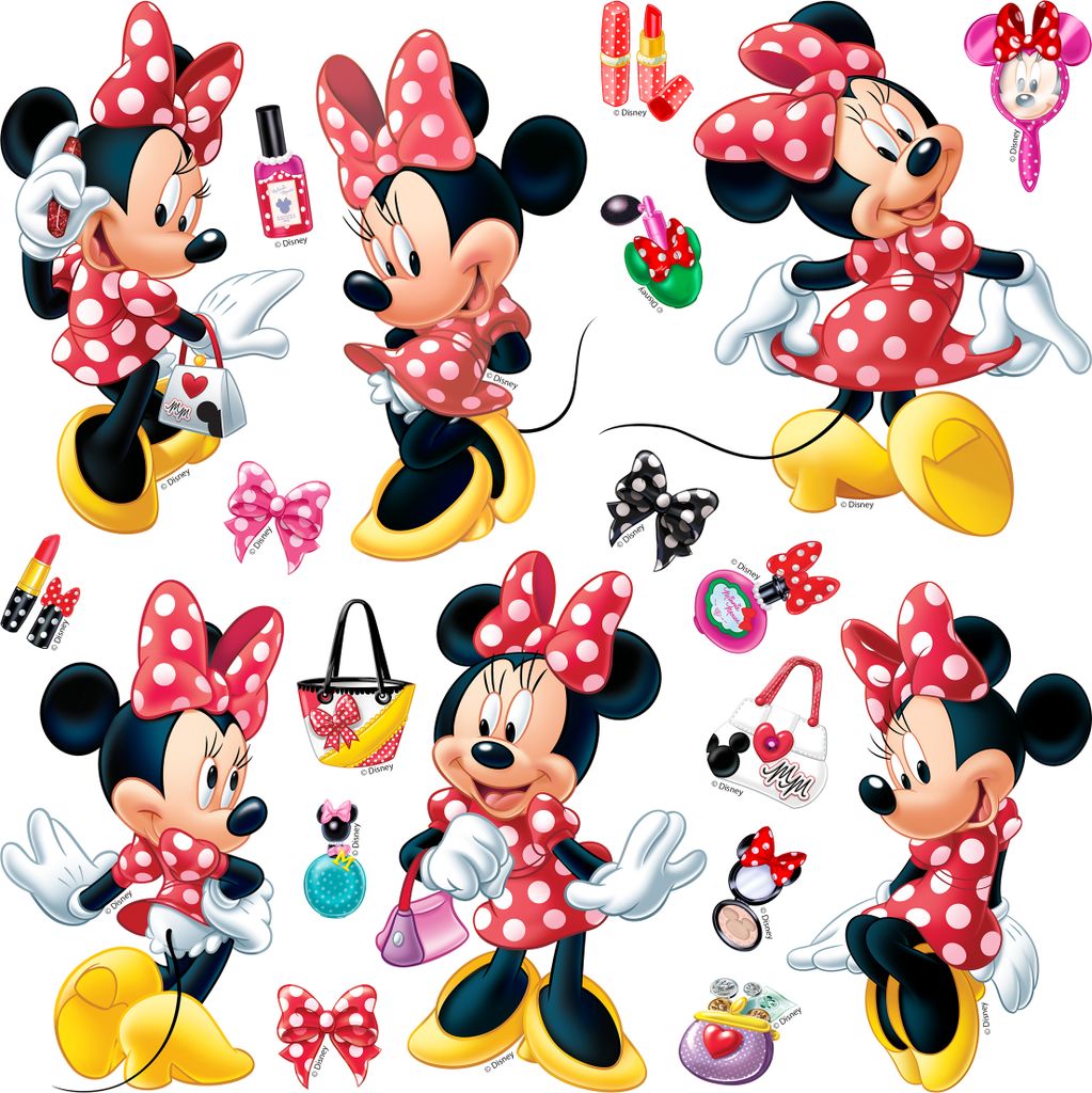 Disney Wandtattoo Minnie Maus Rot und Gelb - 600238 - 30 x 30 cm