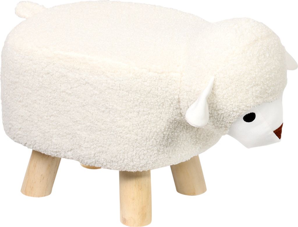 KESPER Kinderhocker Schaf, 47 x 25 x 25 cm, -es Kiefernholz, stabiler Sitzhocker, Hocker für Kinderzimmer, Tiermotiv, 17450