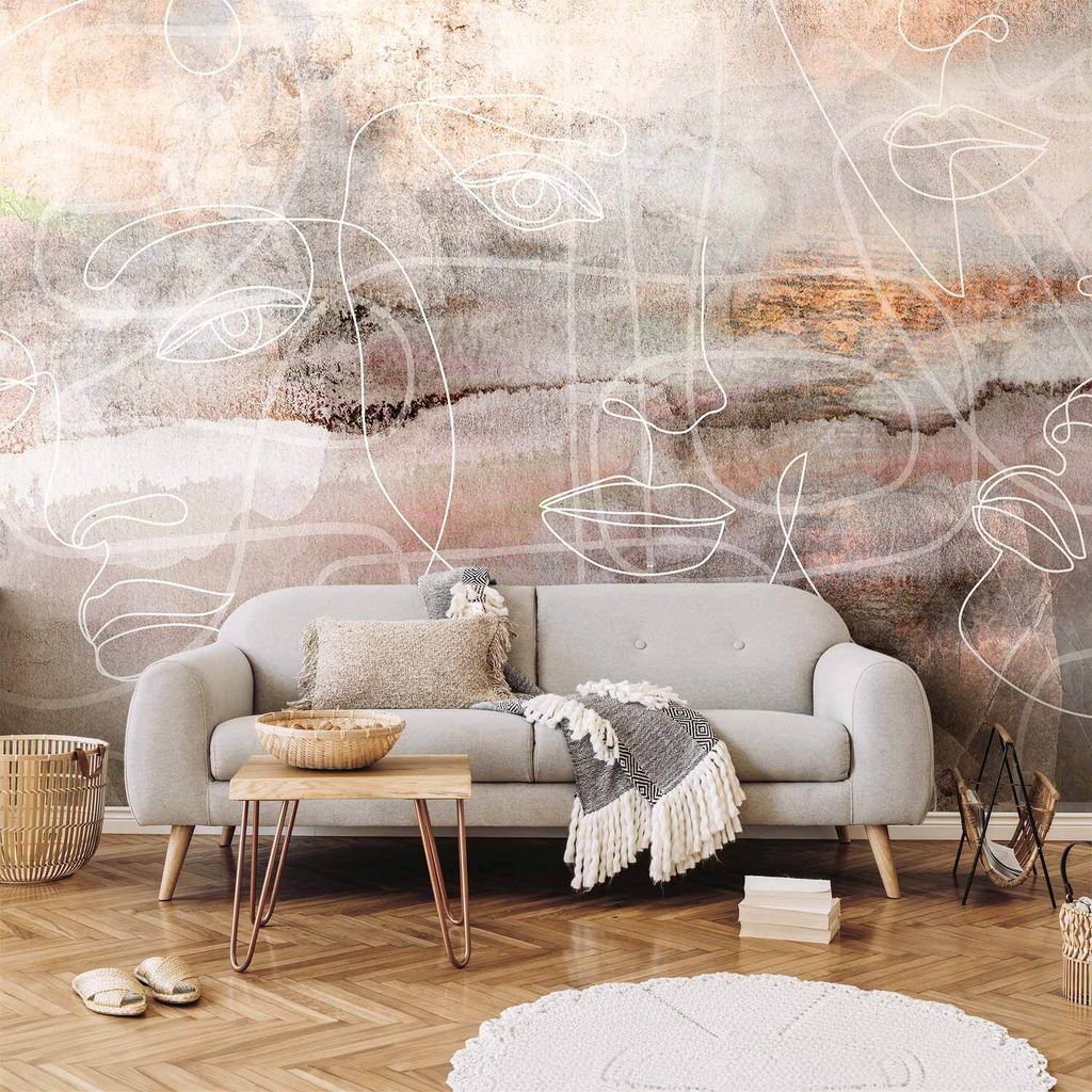 Vlies Fototapete - Penetrating Faces 200x140 cm Abstrakt a-C-10020-a-a