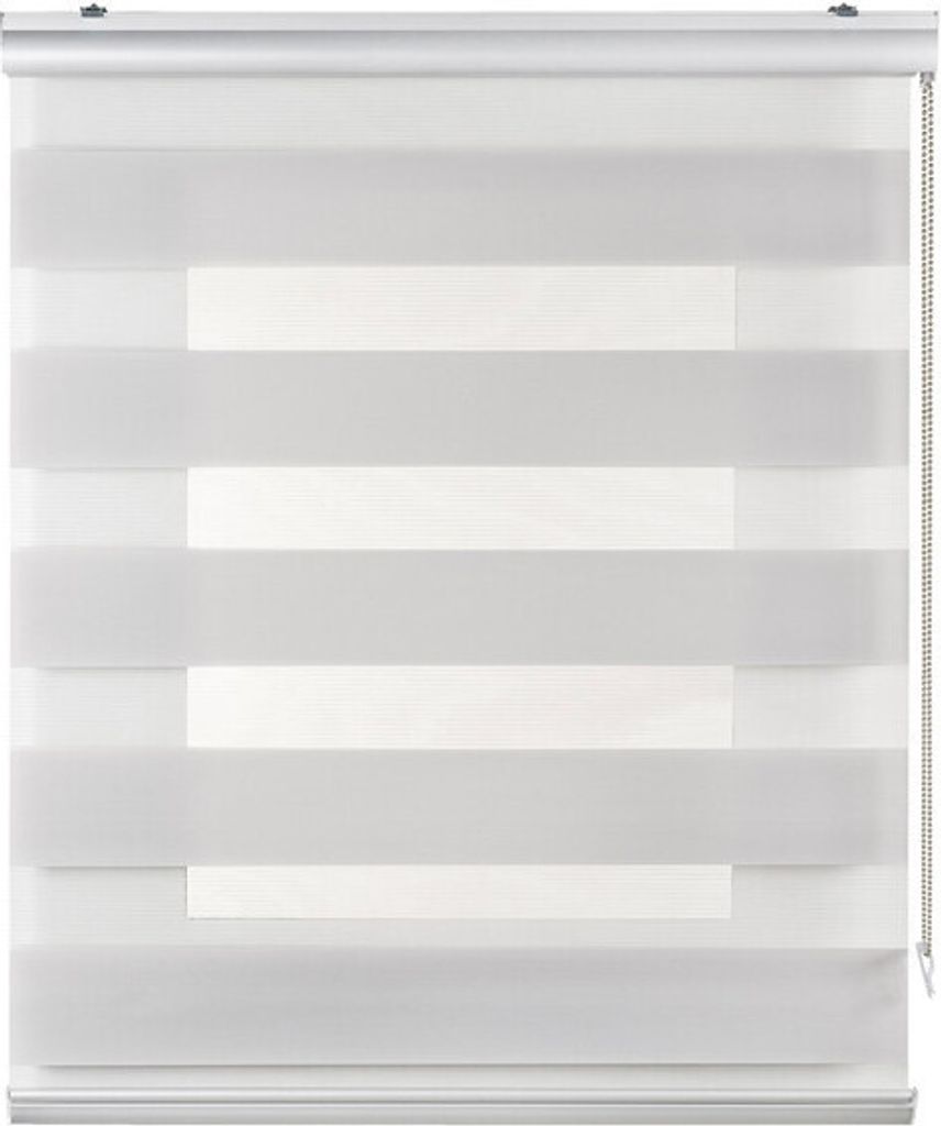 STORESDECO Doppelrollo Duo Rollo für Fenster und Türen, Zebra Rollo Lichtdurchlässig und verdunkelnd | Hellgrau, 60 cm x 250 cm