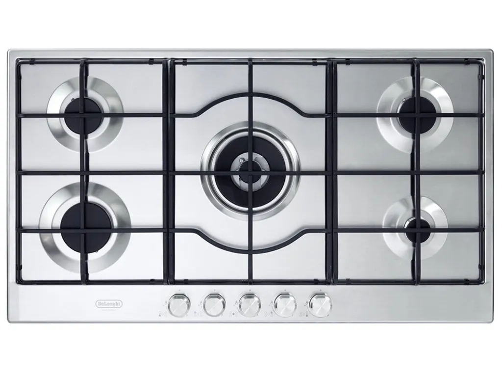 Grande table gaz DeLonghi SLF 590 LX idéale pour cuisiner en famille