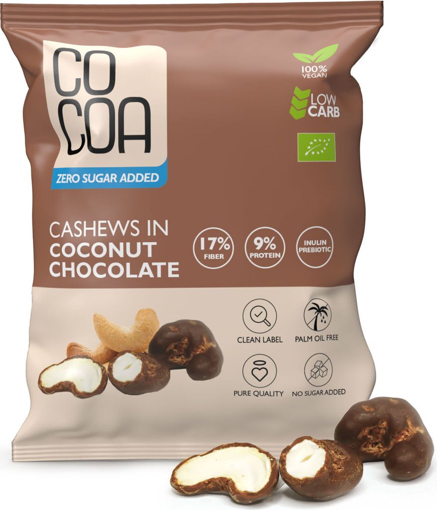 Cashews in Kokosschokolade 0% Zuckerzusatz  KAKAO 70g Produktbild 