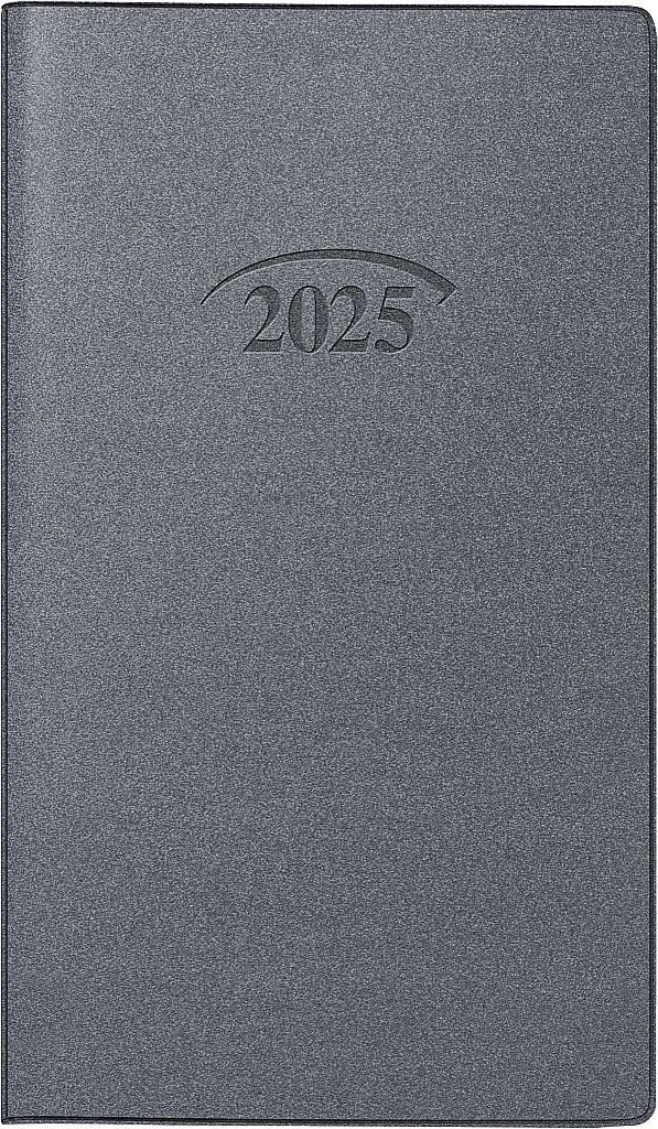 2025 Brunnen Taschenkalender9x15cm silber 2S/1M Produktbild 