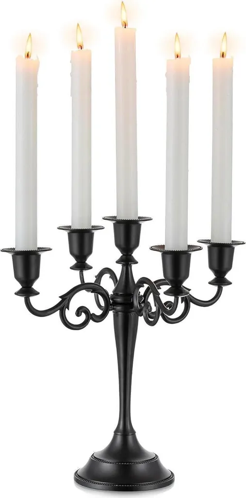 Sziqiqi Candelabro 5 Bracci Nero Moderno - Decorazione Halloween e Casa