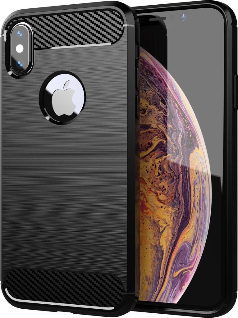Cadorabo Hülle für Apple iPhone X / XS in Schwarz Schutzhülle TPU Case Cover Etui Handyhülle