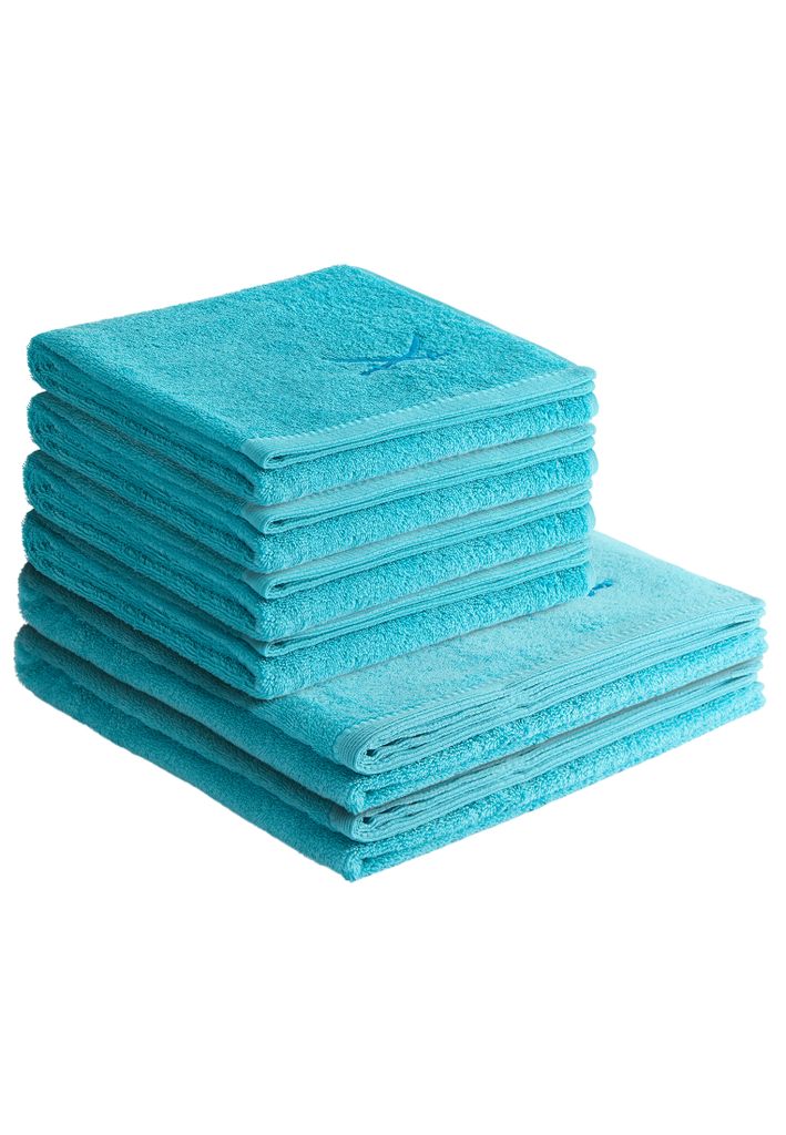 Sansibar Sylt Handtuch Set Frottier-Serie Classic Nr. 4 (Set, 6-tlg), türkis