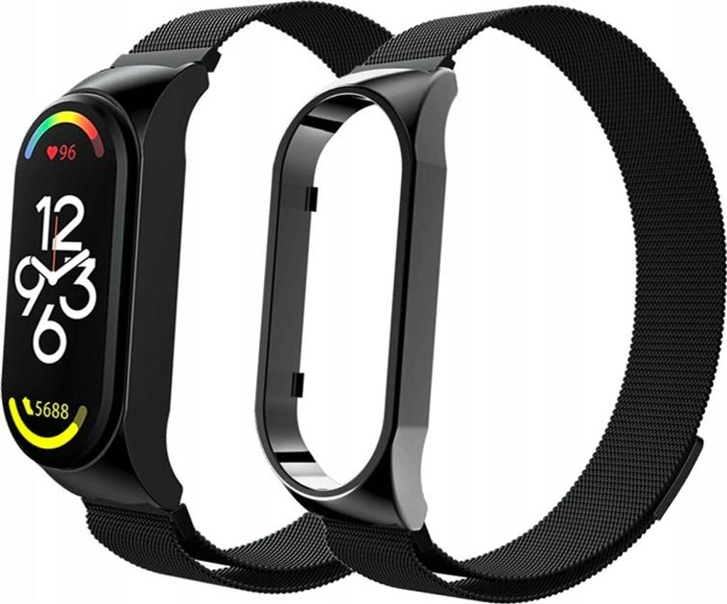 Armband, modisches Milanaise-Armband für Xiaomi Mi Band 5/6, schwarz