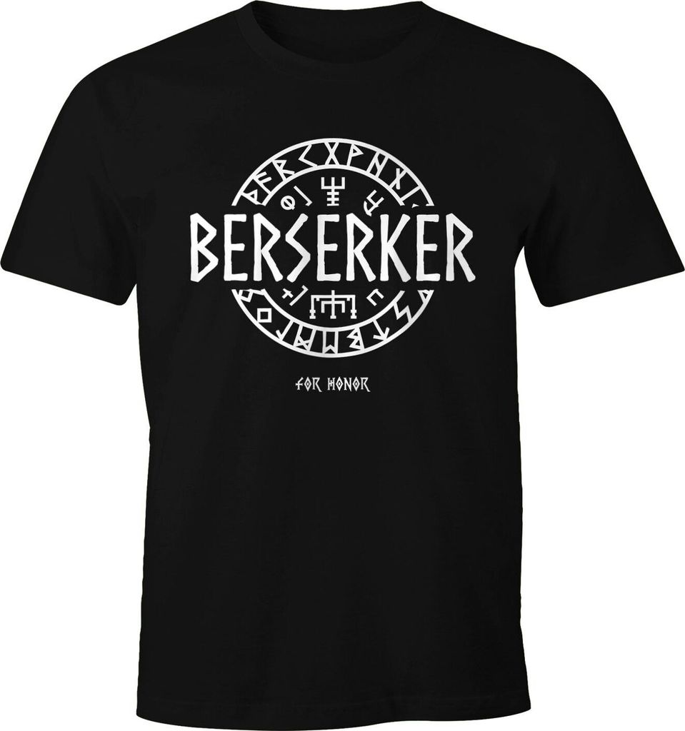 Herren T-Shirt Berserker For Honor Wikinger Runen Vikings Mode Fashion Logo-Shirt Moonworks schwarz L