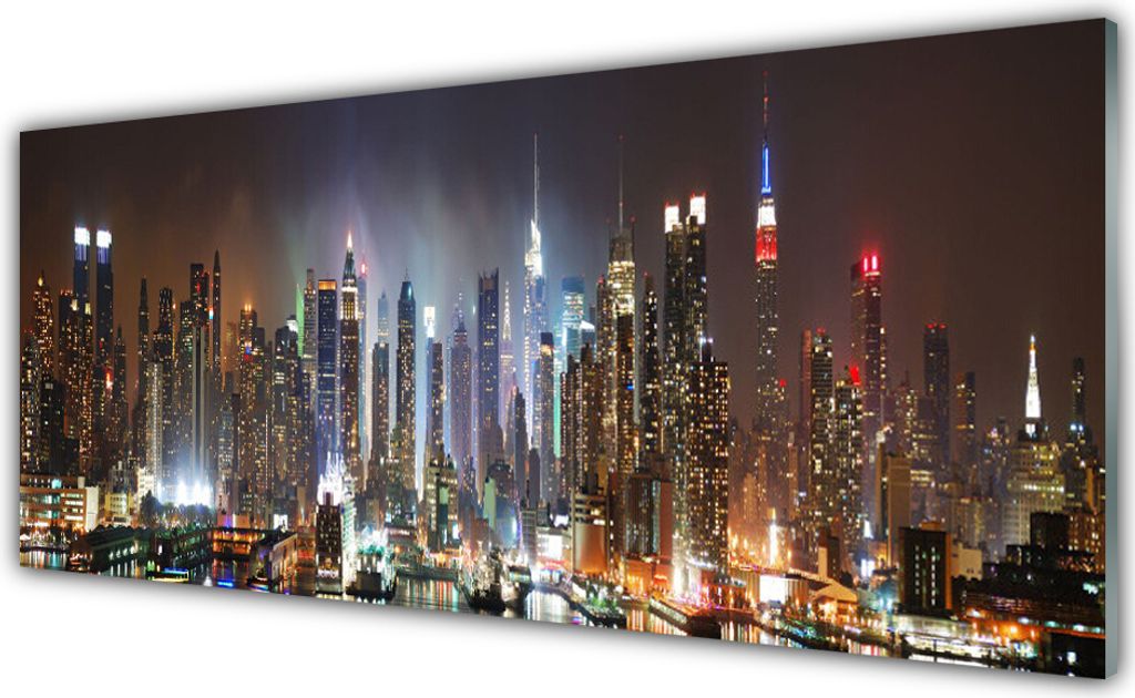 Acrylglasbilder 125x50 Wandbild Druck Stadt Gebäude