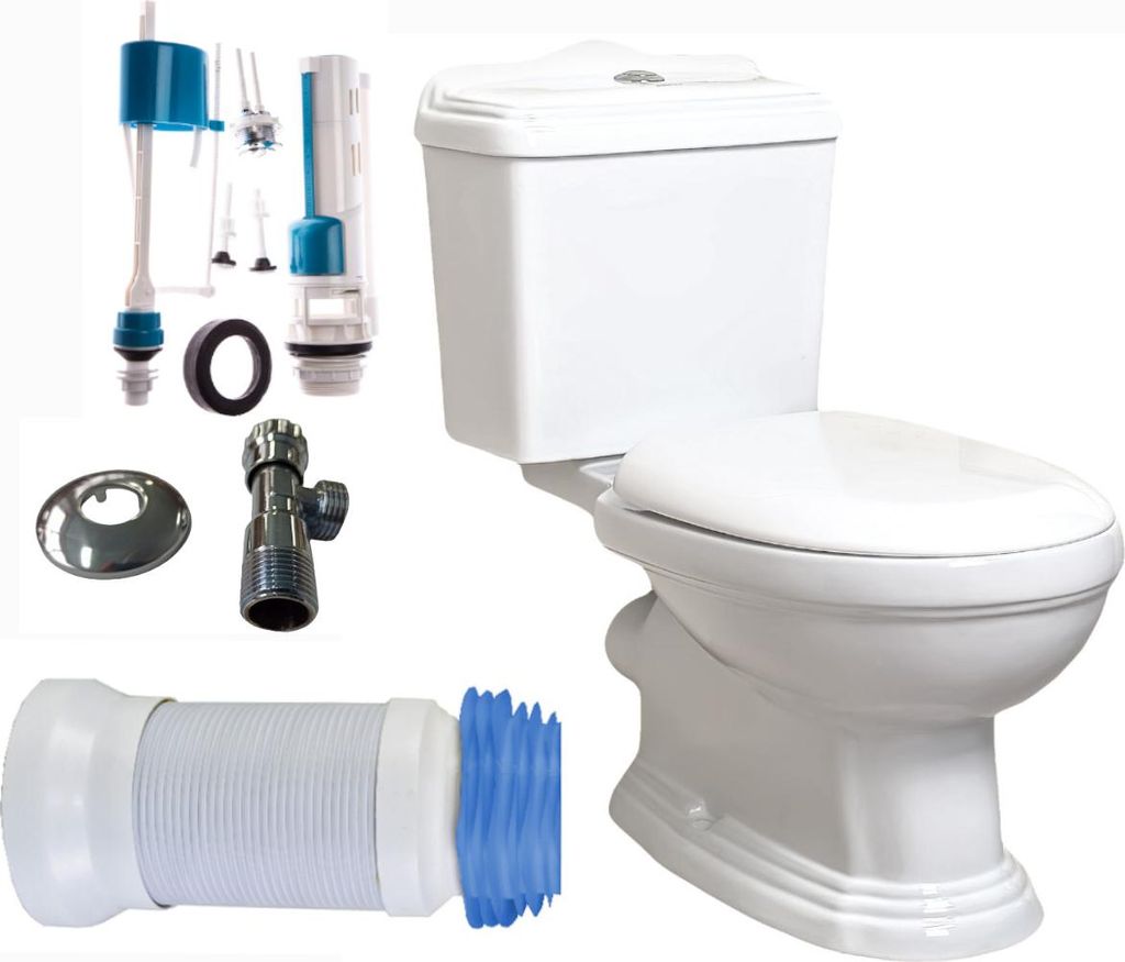 Kerra | Set Kompakt Retro Wc - 83x40x66 Cm - Abfluss Horizontal 100 Mm - Absenkbarer Toilettensitz