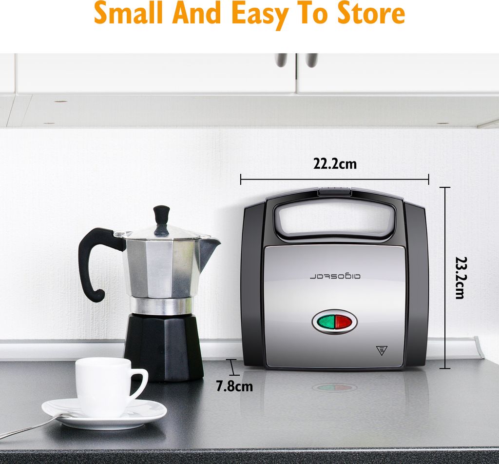 Aigostar Lamo - 800 W Sandwichmaker für Dreieckige Produktbild 4