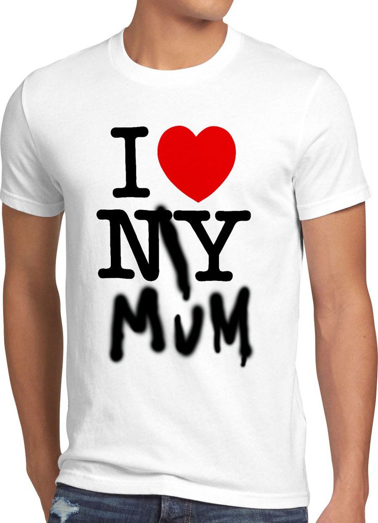 A.N.T. I Love My Mum T-Shirt Herren new york amerika ny muttertag usa herz