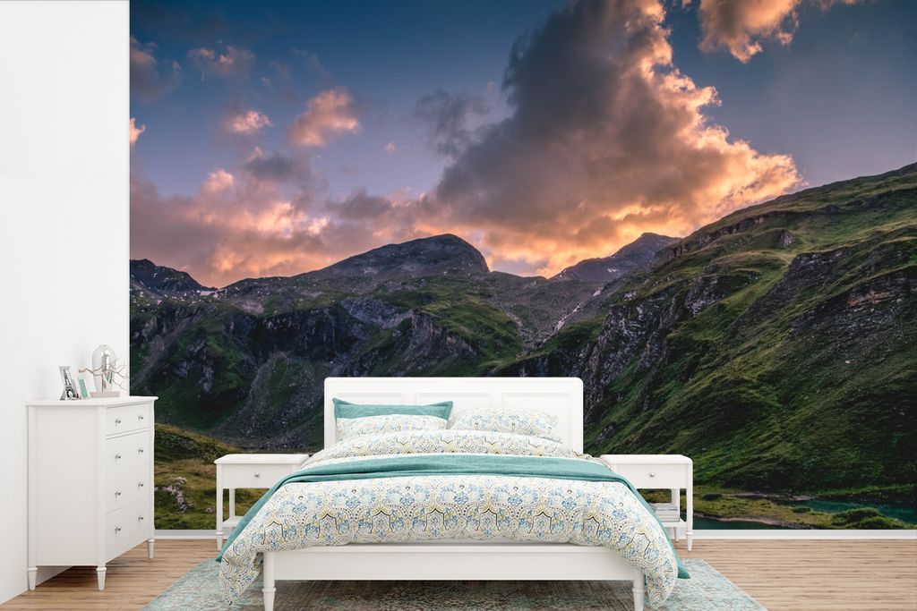 MuchoWow Fototapete für Wohnzimmer oder Schlafzimmer Wandtapete Vinyl Motivtapete Österreich - Wolke - Farbe - 390x260 cm - Papiertapete