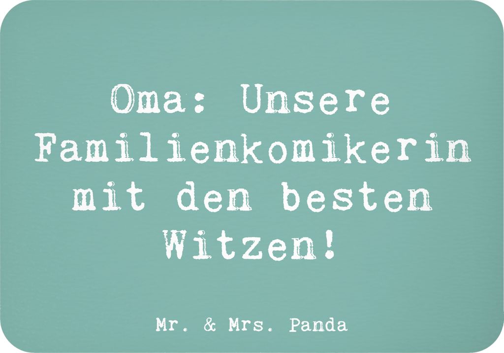 Mr. & Mrs. Panda magnet Spruch Oma Familienkomikerin - Meeresbrise - Geschenk, whiteboardmagnet, Omi, haftmagnet, Kühlschrankmagnet, holzmagnet, F...