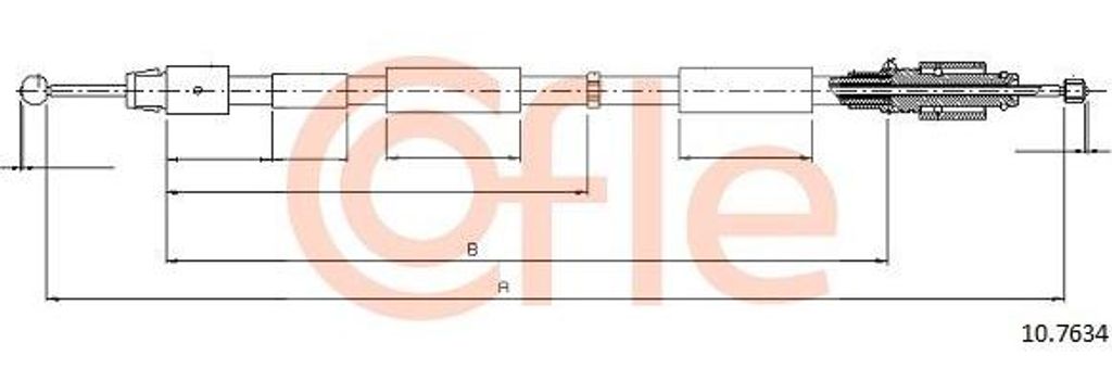COFLE 10.7634 Seilzug, Handbremse OE 7L8609721B kompatibel mit Touareg, Q7