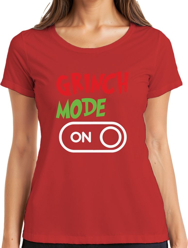 Grinch Mode On Weihnachtsoutfit - Weihnachten Christmas Xmas Damen T-Shirt, Rot, XL