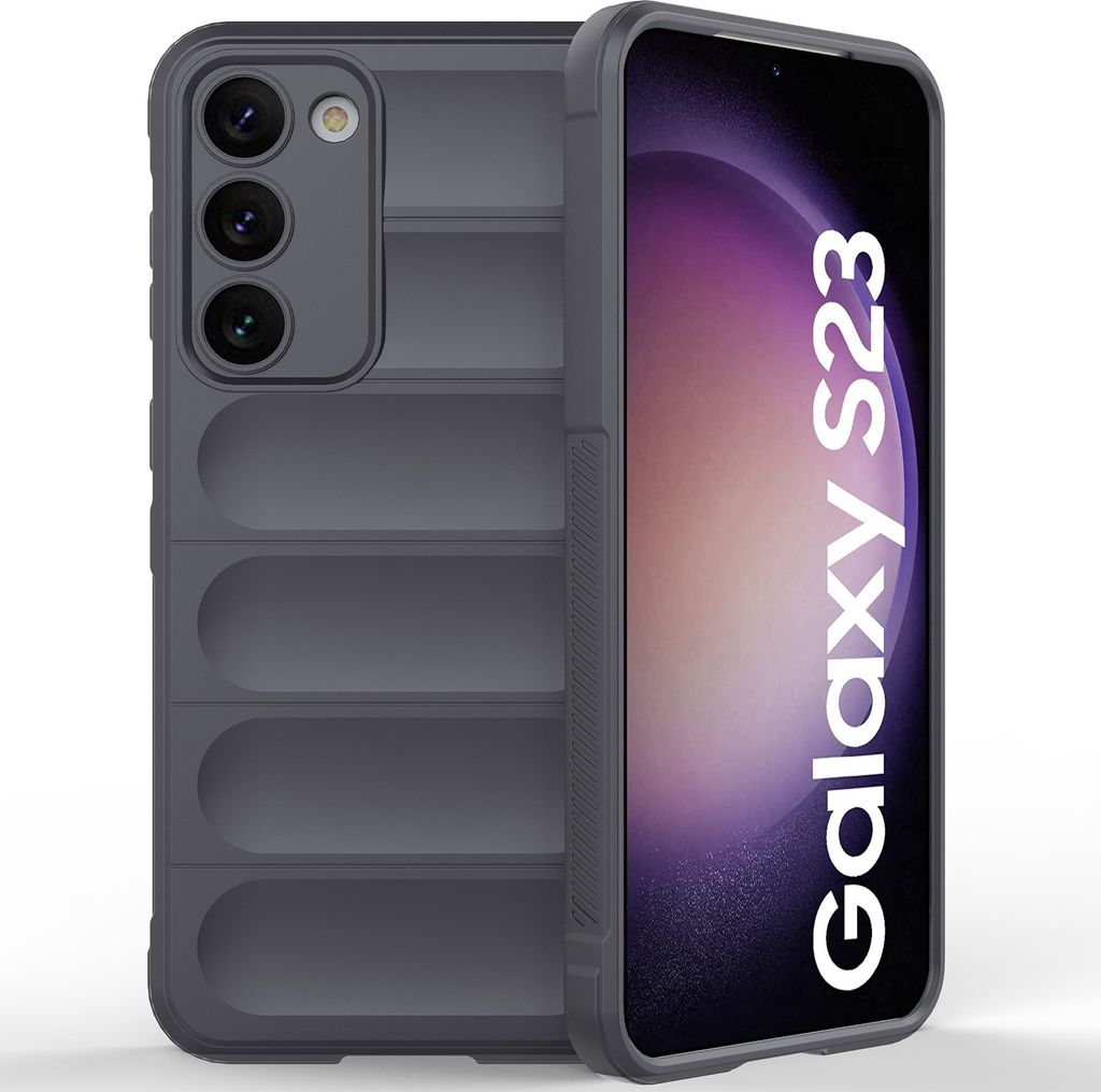 Samsung S23 Hülle, Weich TPU Silikon Stossfest Anti-rutsch Schutzhülle für Samsung Galaxy S23 Dunkelgrau