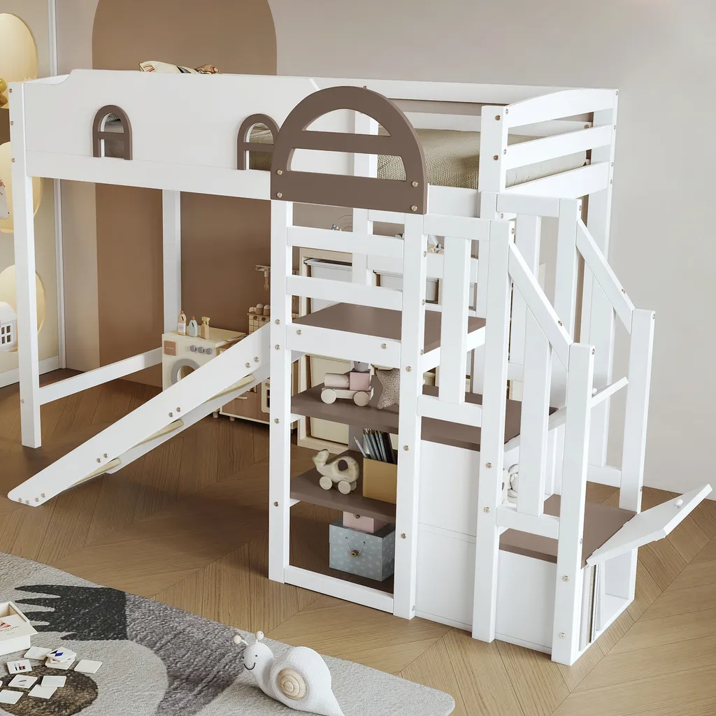 Lit mezzanine 90x200 cm : la solution rangement et jeu pour petit espace