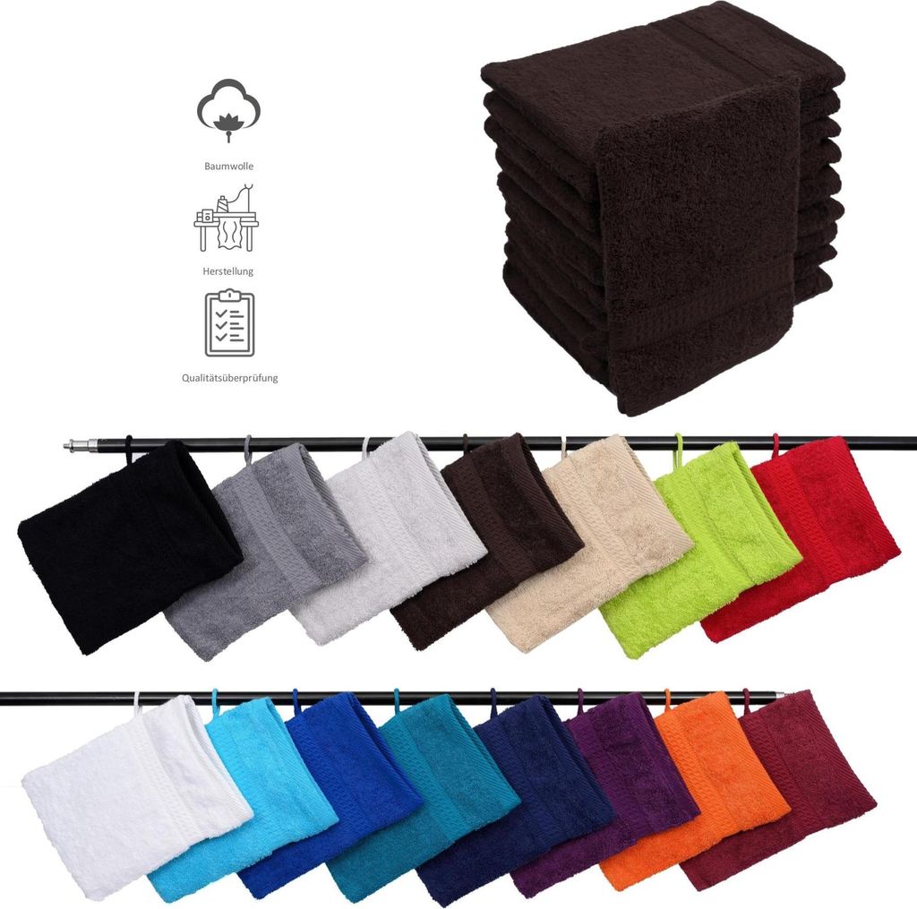 5er Set Frottee Waschhandschuhe Elegance 16x21 cm 100% Produktbild 
