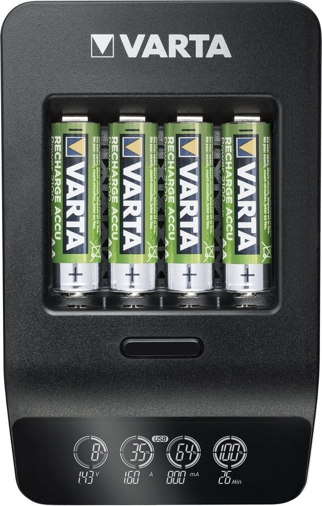 Batterieladegrät LCD Smart Charger+ inklusive 4 Akkus AA Packung mit 2 Stück