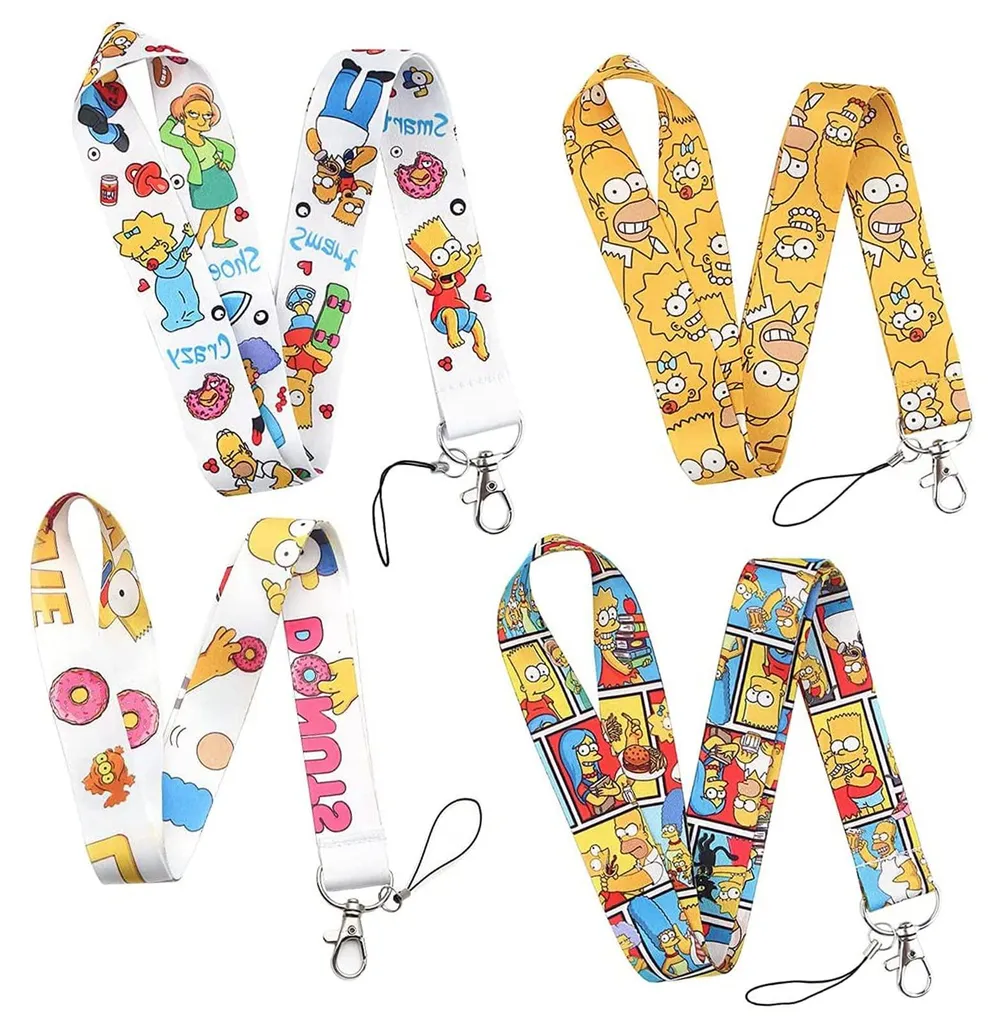 Lot de 4 cordons longs personnalisables pour badge et téléphone portable