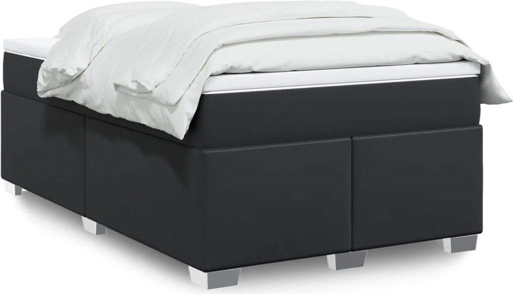 Maison Exclusive - Boxspringbett mit Matratze Schwarz 120x190 cm Kunstleder